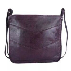 Chevron Pattern Crossbody Eggplant Purse